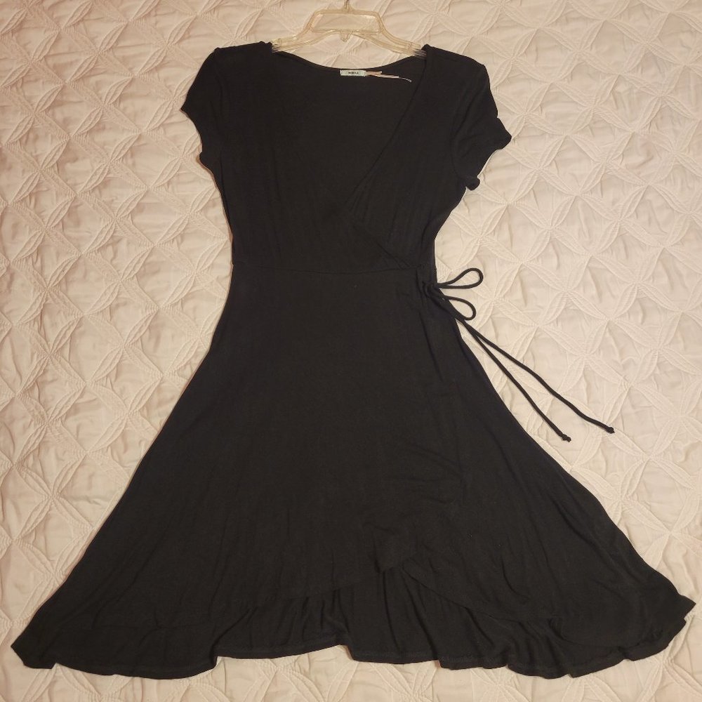 Kimchi Blue faux wrap black dress